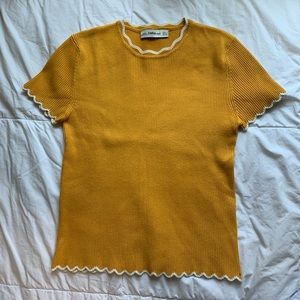 Zara yellow knit top